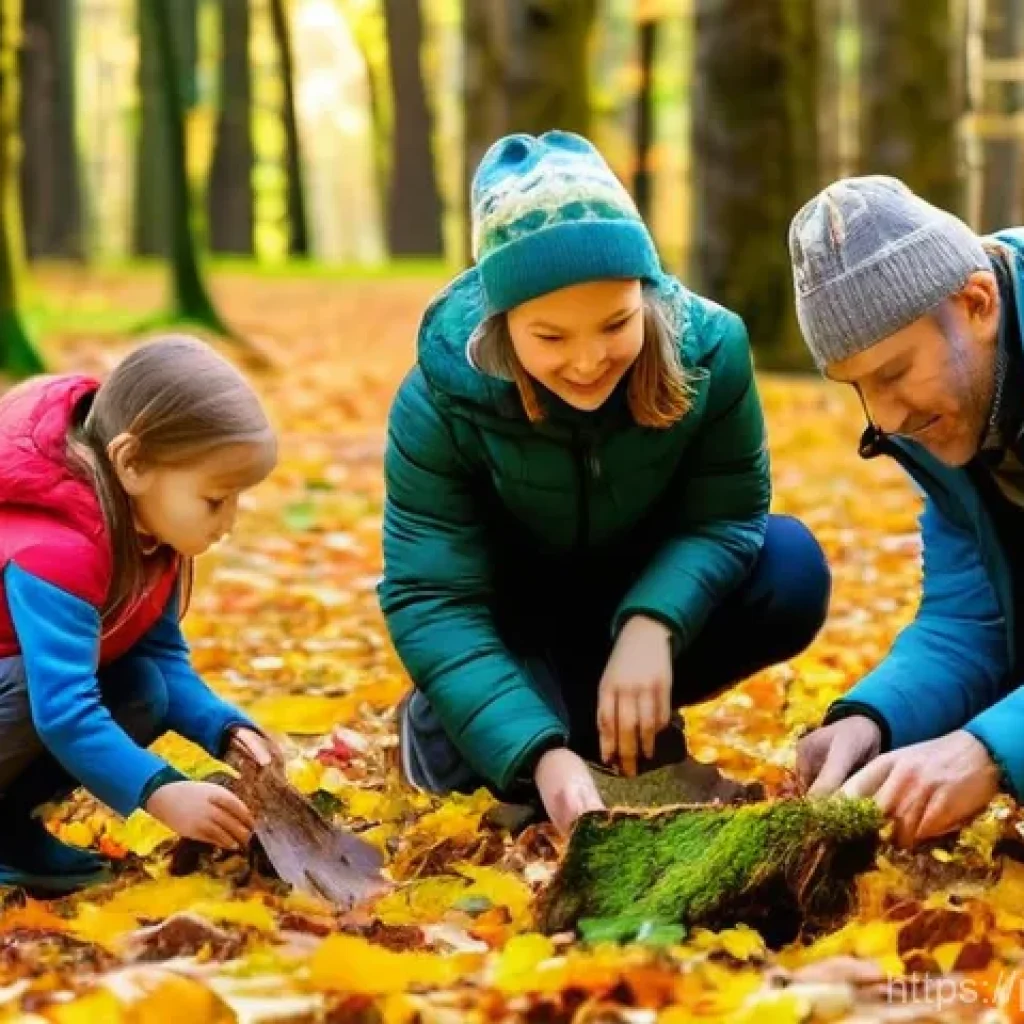 생태 리터러시 향상을 위한 가족 참여 활동 - **Prompt: Family Nature Exploration in a Polish Forest**
"A cheerful Polish family of four – a m...