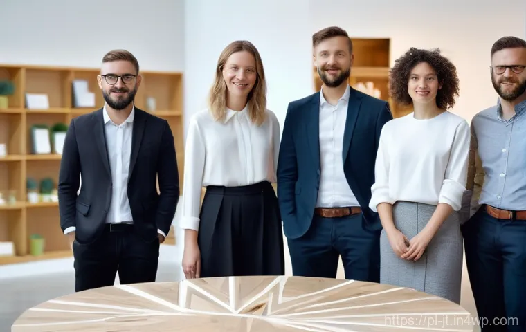 생태 리터러시 교육을 위한 직업 연계 프로그램 - **Prompt:** A diverse group of five Polish renewable energy engineers and technicians, both men and ...