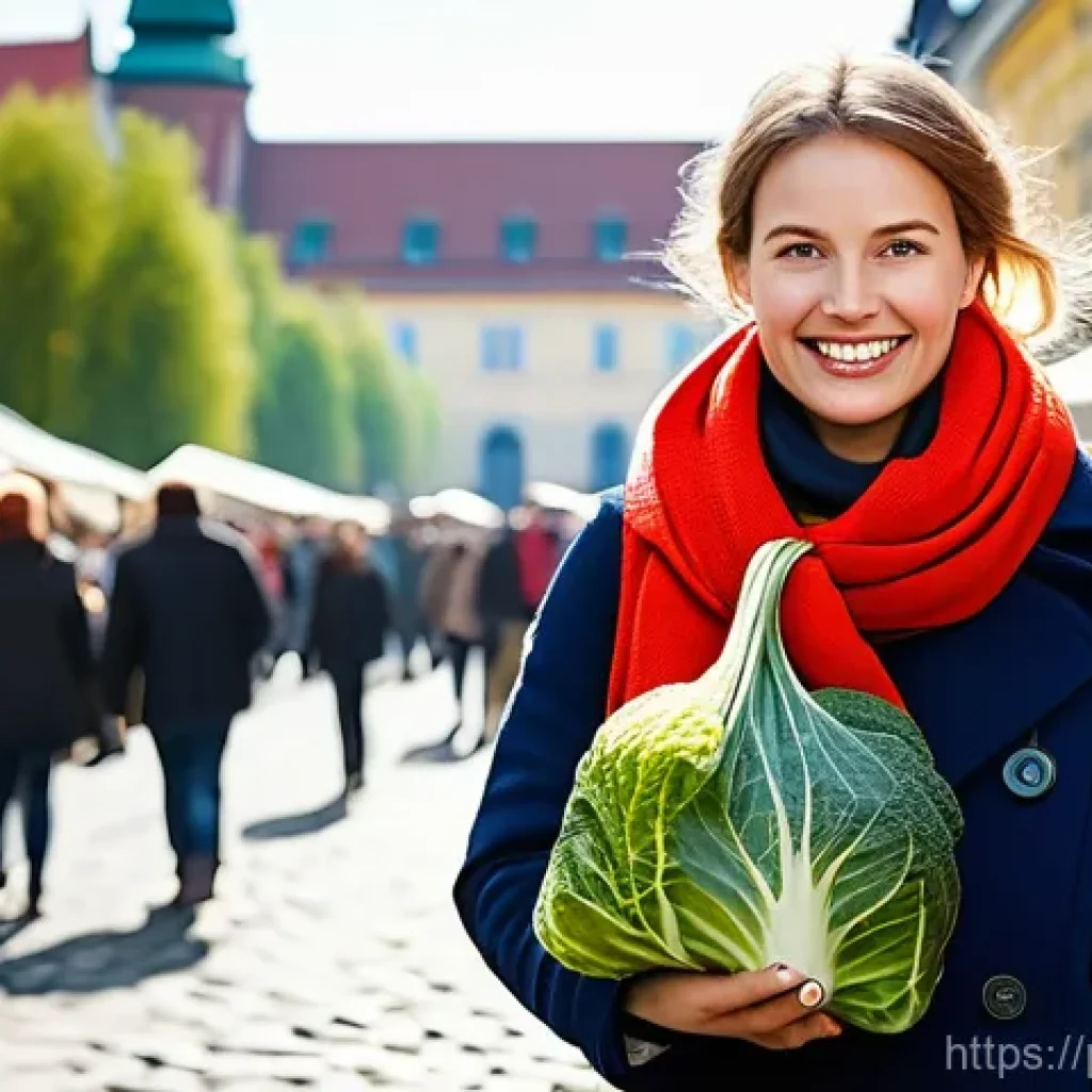 생태 리터러시를 위한 효과적인 커뮤니케이션 기술 - A cheerful young Polish woman, in her late 20s, with a stylish, warm scarf and a practical, modest c...